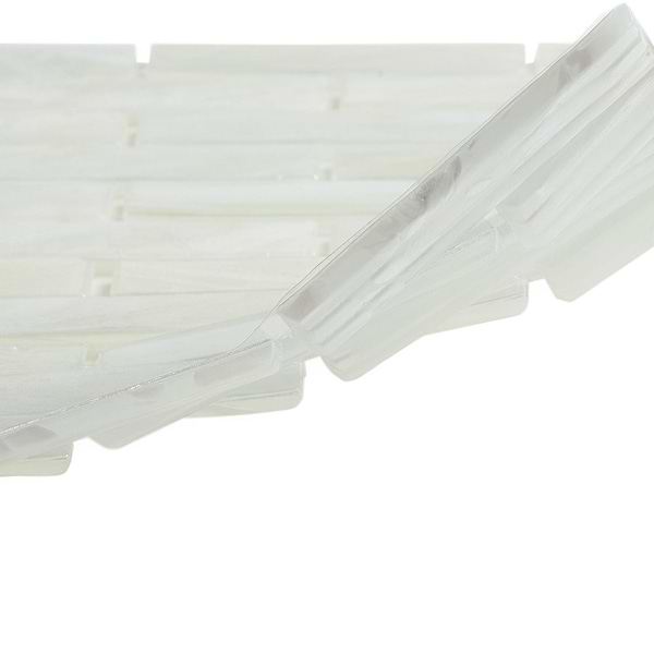 Artwater Iridescent Pearl White 1x4 Polished Glass Mosaic Tile