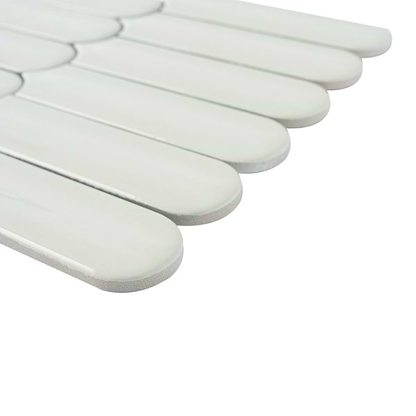 Brookline Feather Mushroom Gray 2x7 Fish Scale Glossy Ceramic Mosaic Tile
