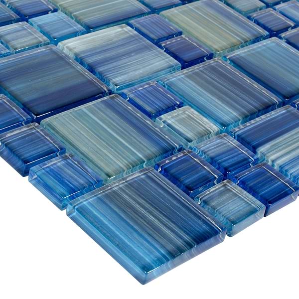 Watercolors Arboretum Blue Glass Mosaic