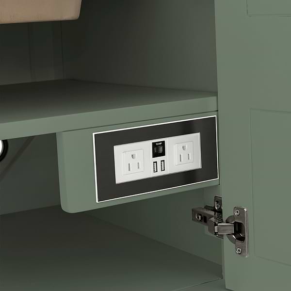 James Martin Vanities Breckenridge Smokey Celadon 30" Single Vanity with White Zeus Quartz Top