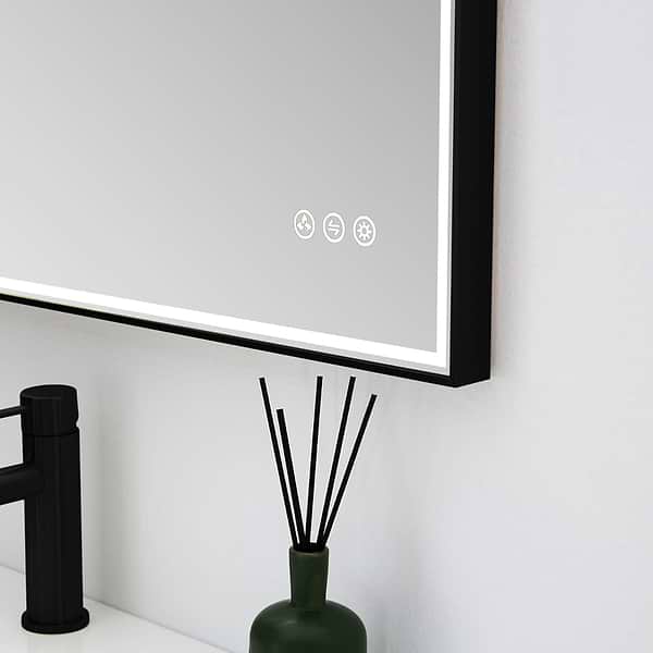 Mage Matte Black 24x36" Framed Rectangle LED Mirror