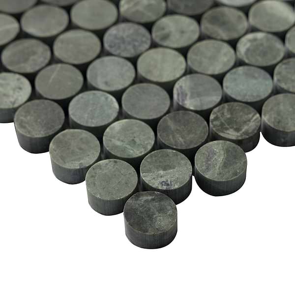Tia Verde Green 1" Penny Round Honed Marble Mosaic Tile