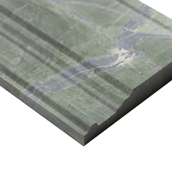 Tia Verde Green 5x12 Honed Marble Base Molding