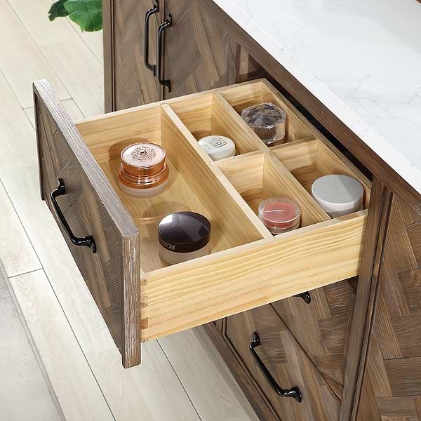 Adeena Brown Oak 42" Single Vanity with Atlantic Stone Top