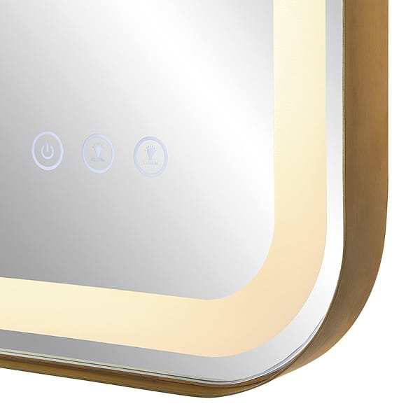 Liba Brushed Brass 22x32" Rectangle LED Mirror