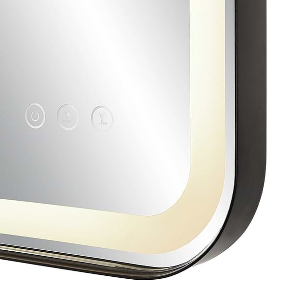 Liba Satin Black 22x32" Rectangle LED Mirror