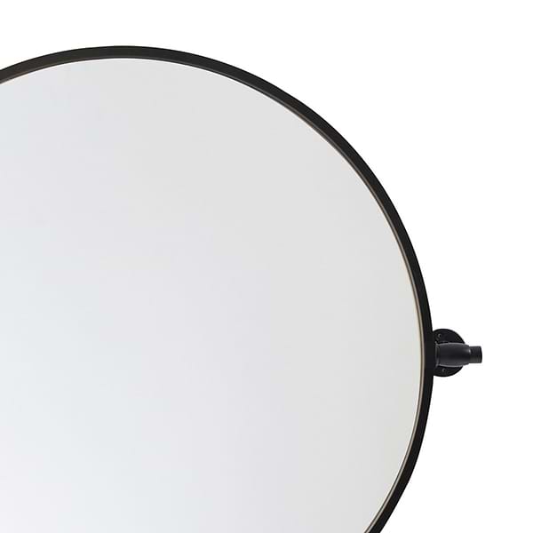 Liora Matte Black 30" Round Tilt Mirror