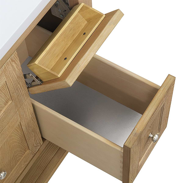 James Martin Vanities Breckenridge Light Natural Oak 36" Single Vanity with White Zeus Quartz and Backsplash Top