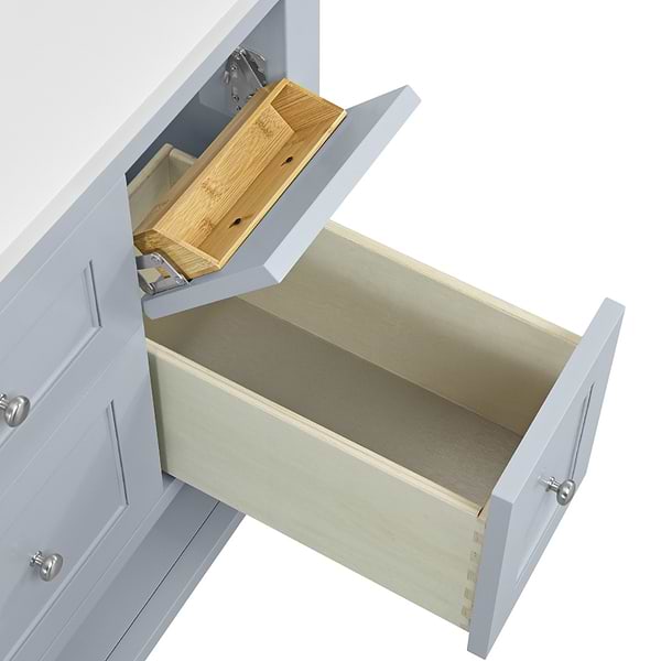 James Martin Vanities Breckenridge Serenity Blue 36" Single Vanity with Carrara Marble Top