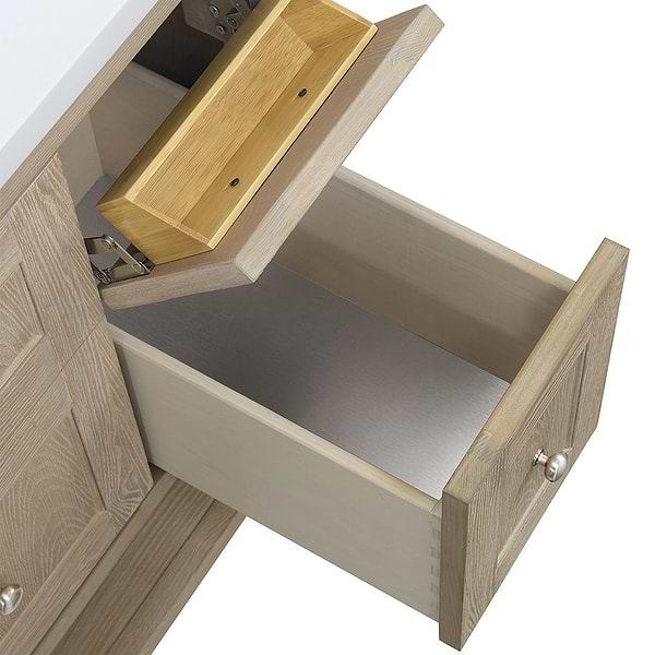 James Martin Vanities Breckenridge Whitewashed Oak 36" Single Vanity with White Zeus Quartz Top and Backsplash