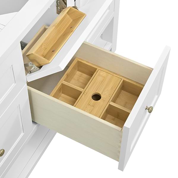 James Martin Vanities Breckenridge Bright White 48" Single Vanity with White Zeus Quartz Top and Backsplash