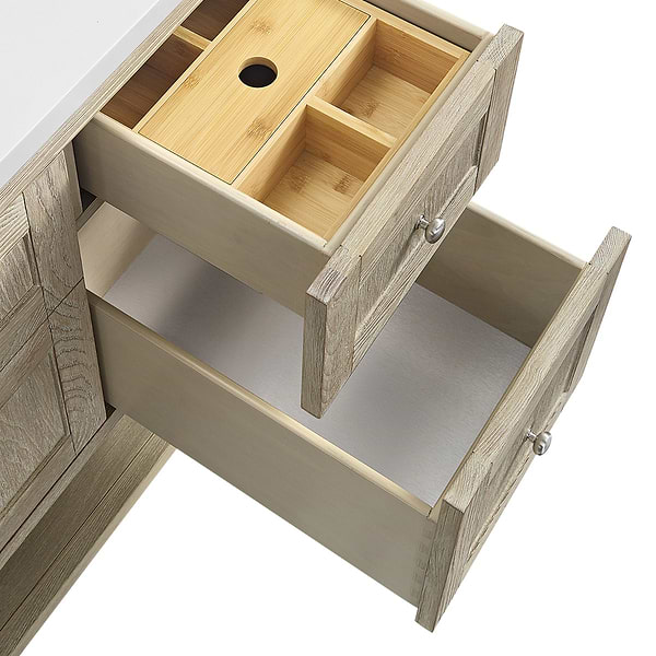 James Martin Vanities Breckenridge Whitewashed Oak 48" Single Vanity with Carrara Marble Top