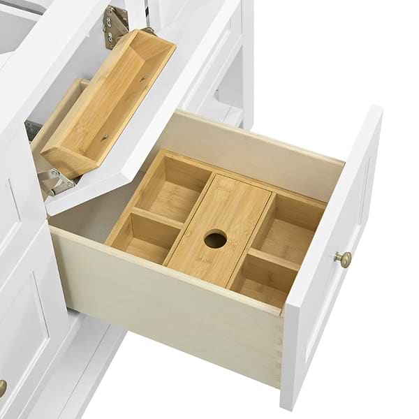James Martin Vanities Breckenridge Bright White 60" Double Vanity with White Zeus Quartz Top