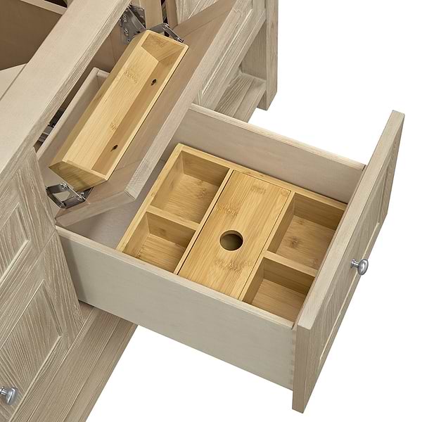 James Martin Vanities Breckenridge Whitewashed Oak 60" Double Vanity with White Zeus Quartz Top