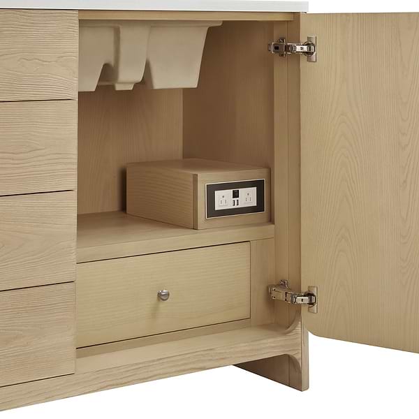James Martin Vanities Gracyn Driftwood 72" Double Vanity with White Zeus Quartz Top