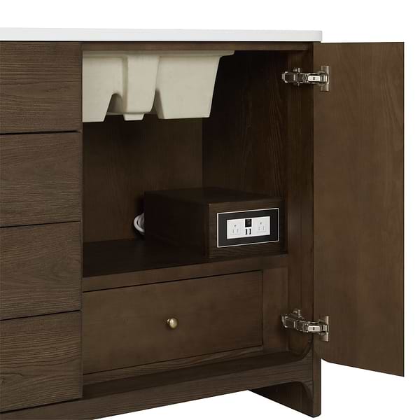 James Martin Vanities Gracyn Natural Ash 72" Double Vanity with White Zeus Quartz Top
