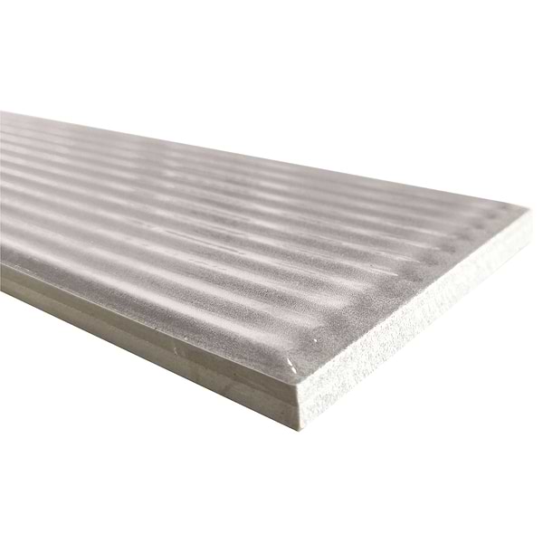 Stacy Garcia ArtBlock Grigio Gray 4x16 Fluted Glossy Porcelain Tile