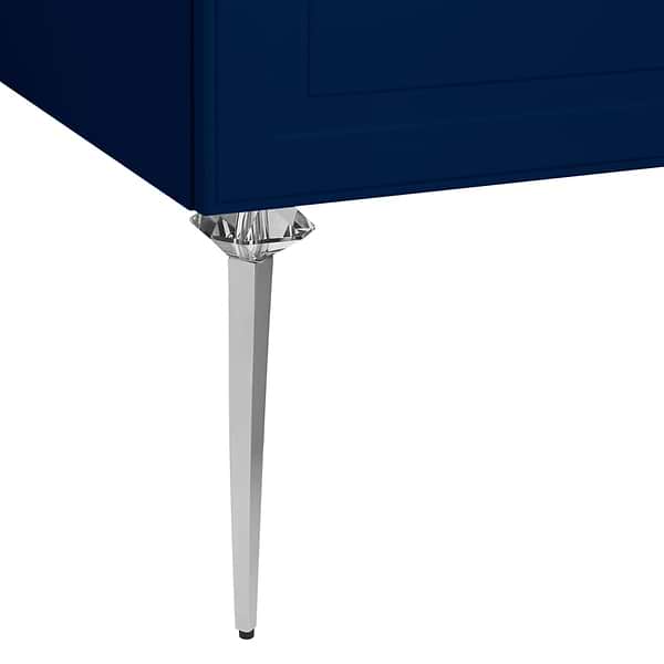 Alma Blue 42" Vanity with Chrome Legs & Knobs with Integrated White Solid Surface Top