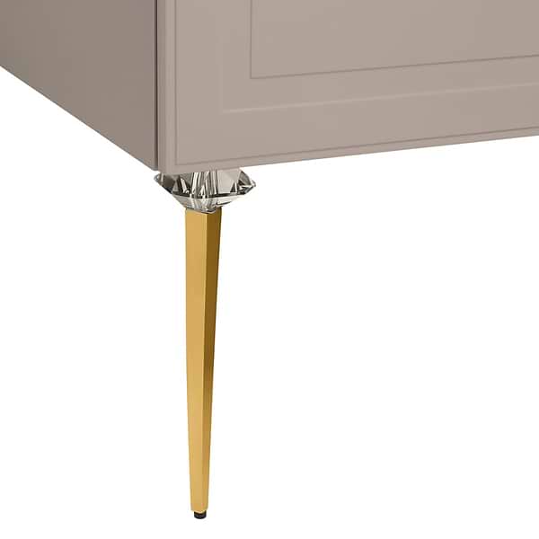 Alma Taupe 30" Vanity with Gold Legs & Knobs with Integrated White Solid Surface Top