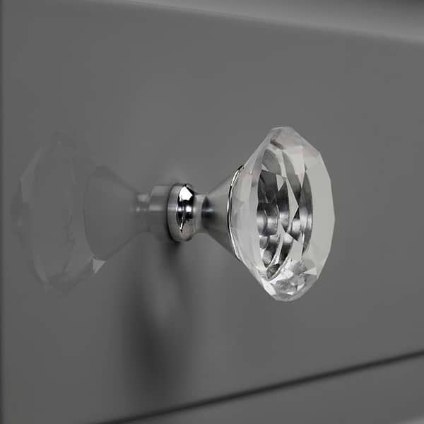 Alma Gray 30" Vanity with Chrome Legs & Knobs with Integrated White Solid Surface Top