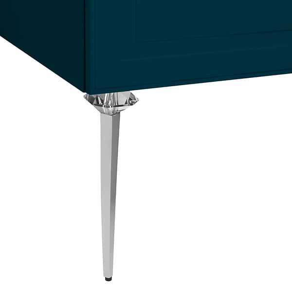 Alma Turquoise 42" Vanity with Chrome Legs & Knobs with Integrated White Solid Surface Top