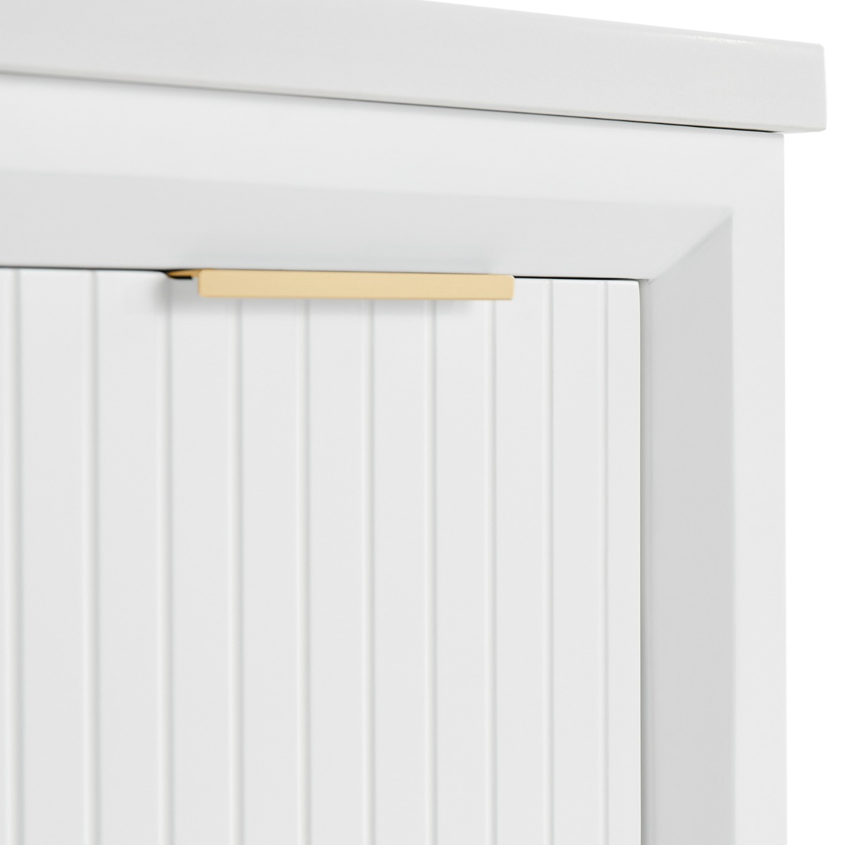 Bungalow White and Gold 48" Single Vanity with Pure White Quartz Top