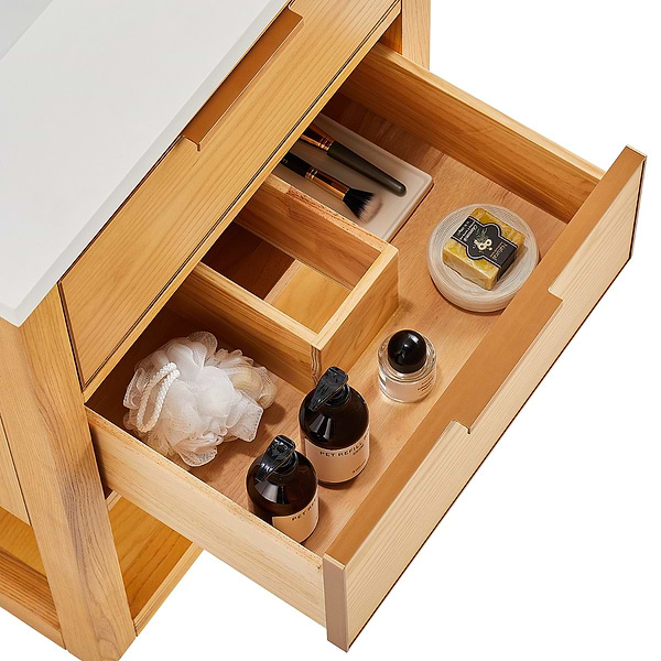 Dayton Woodgrain 24" Single Vanity with Pure White Quartz Top