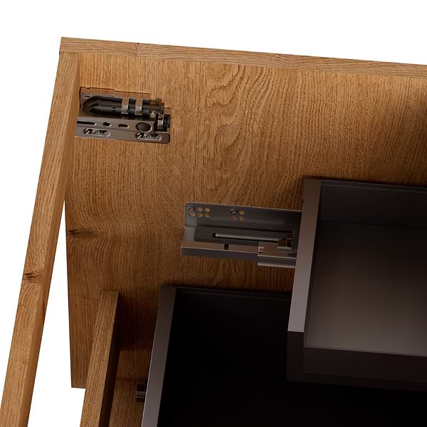 Kora Bamboo Faux Finish 24" Single Vanity with Gold Handles without Top