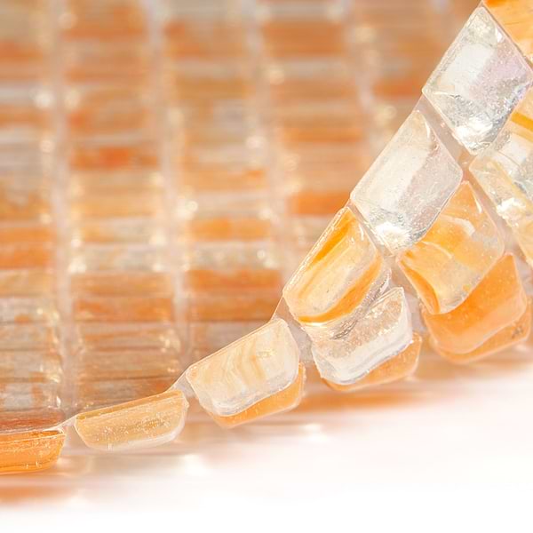 Celeste Citrus Blast Orange 1x1 Glass Polished Mosaic Tile