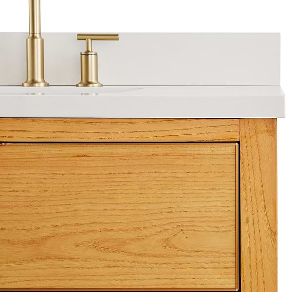Dayton Woodgrain 30" Single Vanity with Pure White Quartz Top