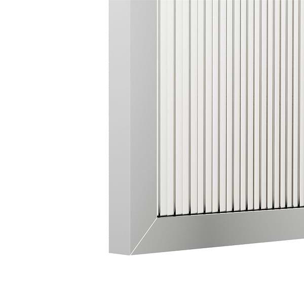 Finestra 34x74" Reversible Fixed Shower Door with Fluted Glass in Chrome