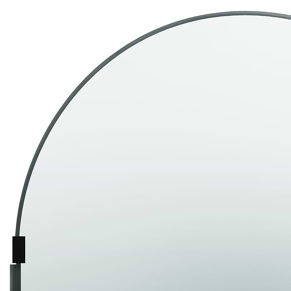 Burke 34x78" Reversible Semi-Frameless Shower Screen with Striped Glass in Matte Black