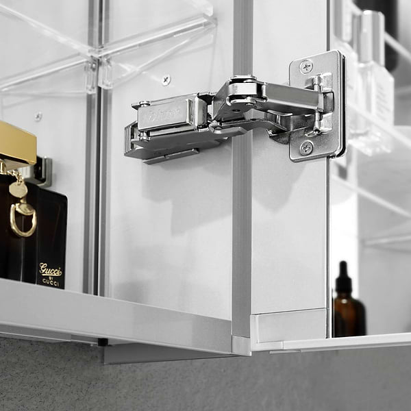 Rory Grooved 20x32" Rectangle Recessed or Wall Mounted Right-Hand LED Medicine Cabinet with Mirror