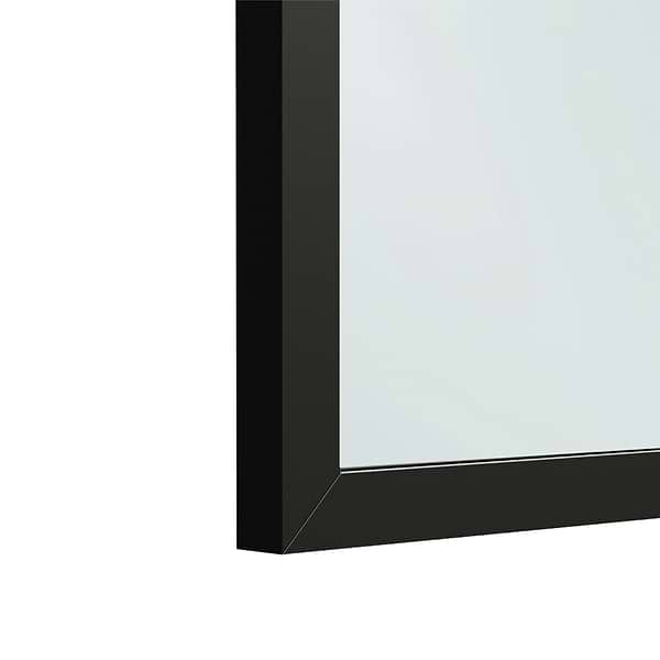 Finestra 34x62" Reversible Fixed Bathtub Door with Large Grid Clear Glass in Matte Black
