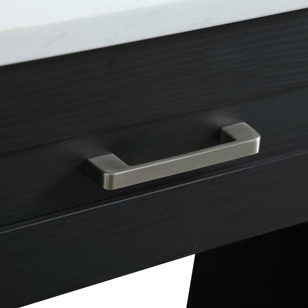 Calvin 60" Black Single Vanity with Cultured Marble White Top