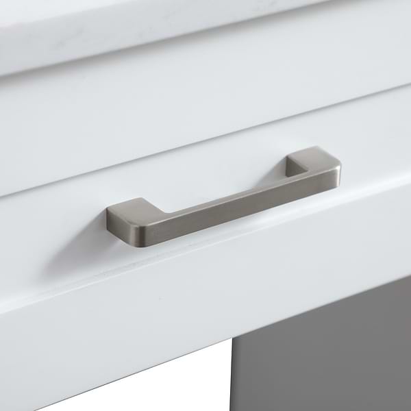 Calvin 60" White Single Vanity with Cultured Marble White Top
