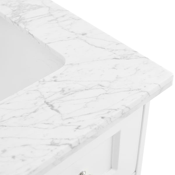 Nora White 24" Single Vanity with Carrara Marble Top