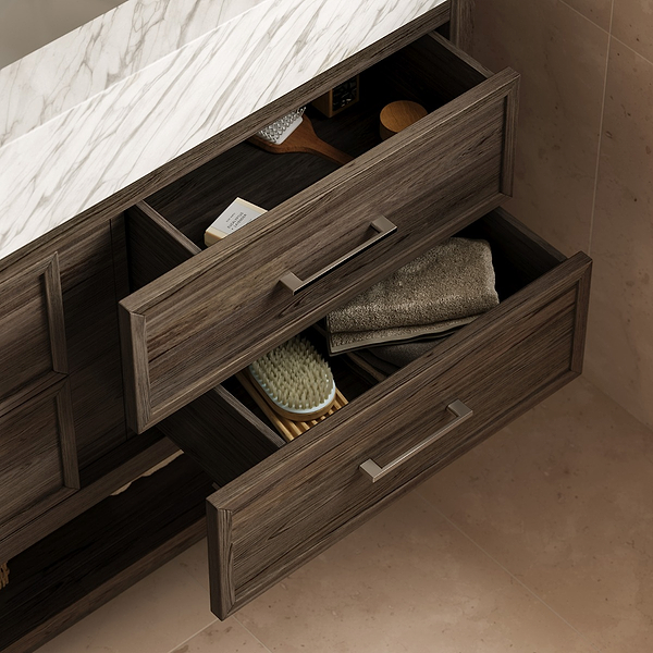 TileBar Studio Vanities Rowan Espresso Oak 36" Single Vanity with Carrara Marble Top