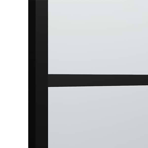 Finestra 34x62" Reversible Fixed Bathtub Door with Grid Clear Glass in Matte Black