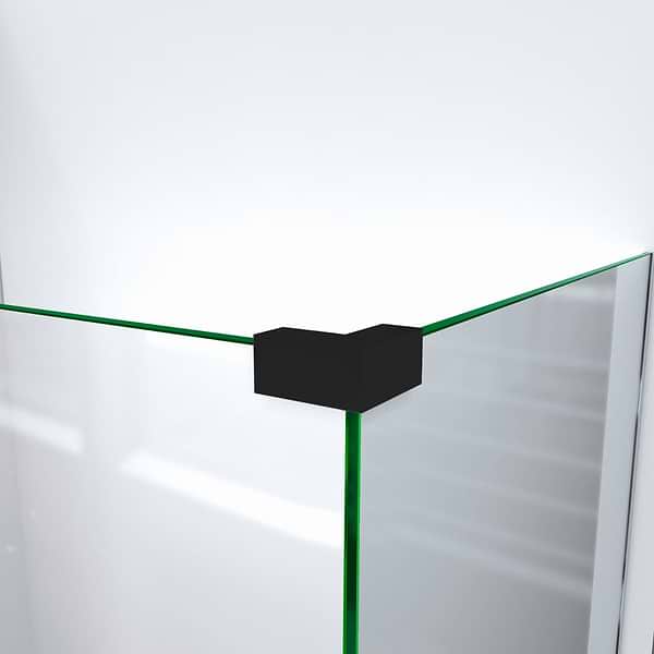 DreamLine Linea 34x34x72" Reversible Double Adjacent Screen Enclosure with Clear Glass in Satin Black