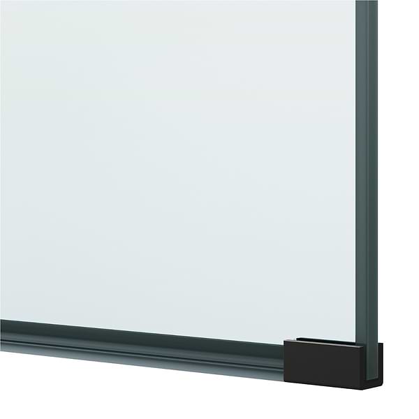 Burke 34x78" Reversible Semi-Frameless Shower Screen with Striped Glass in Matte Black