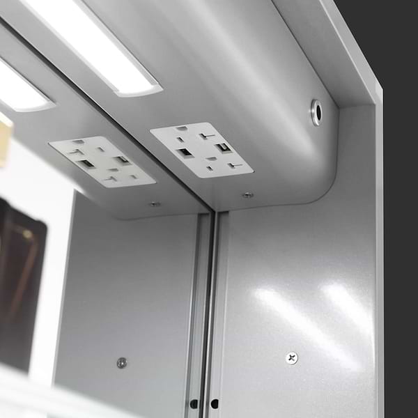 Rory Grooved 24x32" Rectangle Recessed or Wall Mounted Left-Hand LED Medicine Cabinet with Mirror