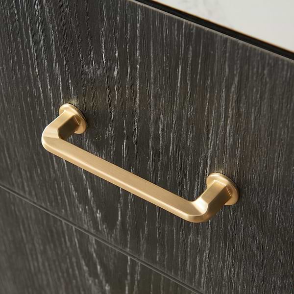 Ithica Black Oak 48" Single Vanity and Gold Hardware with Atlantic Stone Top