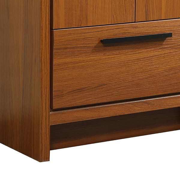 Ember Teak 24" Single Vanity with White Solid Surface Top