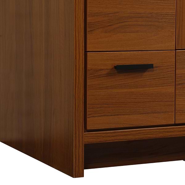 Ember Teak 36" Single Vanity with White Solid Surface Top