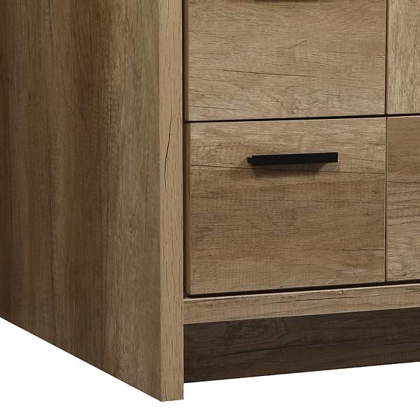 Ember Natural Oak 36" Single Vanity with White Solid Surface Top