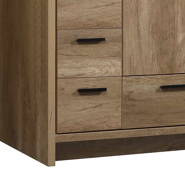 Ember Natural Oak 48" Single Vanity with White Solid Surface Top