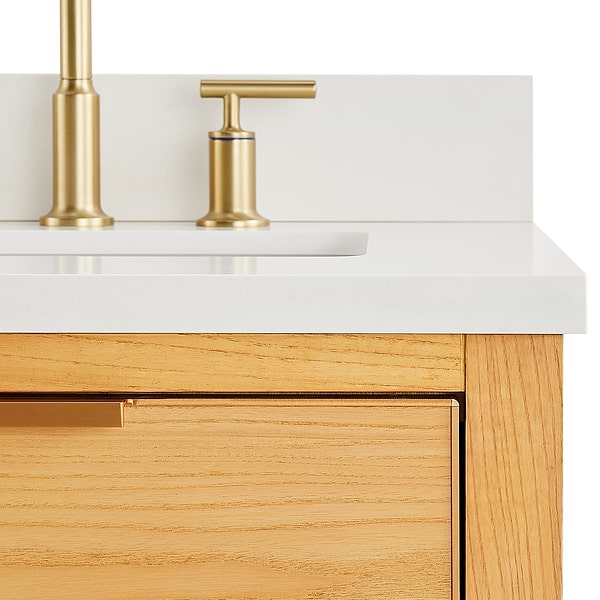 Dayton Woodgrain 24" Single Vanity with Pure White Quartz Top