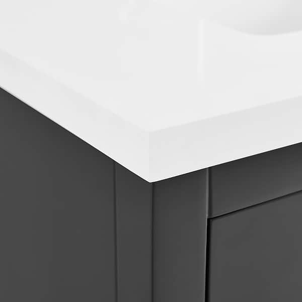 Iconic Charcoal and Gold 30" Single Vanity with Pure White Quartz Top