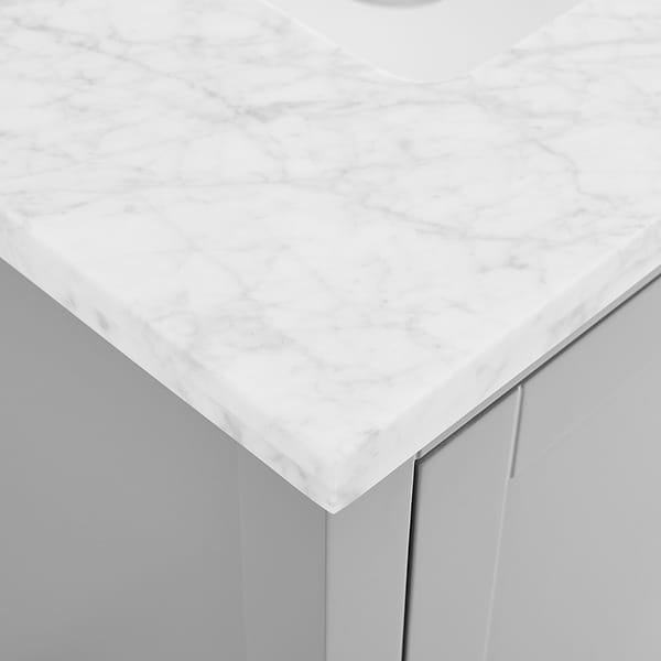 Sheraton 30" Gray Vanity with Carrara Marble Top and Ceramic Basin
